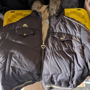 Jennifer Lopez Dark Brown Nylon Jacket